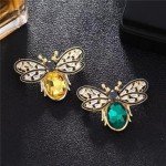Colorful Rhinestone Bee Brooch Pin for Women
