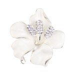 Elegant Floral Crystal Brooch Pin for Women