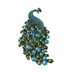 Sparkling Peacock Brooch Pin for Women and Girls