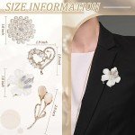 Elegant Crystal Pearl Brooches and Pins Set