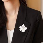 Elegant Floral Crystal Brooch Pin for Women