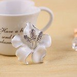 Elegant Floral Crystal Brooch Pin for Women