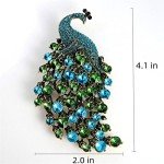 Sparkling Peacock Brooch Pin for Women and Girls