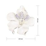 Elegant Floral Crystal Brooch Pin for Women