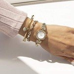 Anne Klein Crystal Accented Bangle Watch and Bracelet Set
