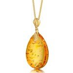 Sparkling Baltic Amber Pendant Necklace for Women