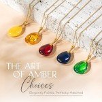 Sparkling Baltic Amber Pendant Necklace for Women
