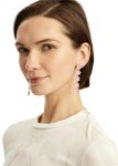 Lavender Enamel Cherry Blossom Drop Earrings