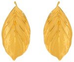 Gold Large Leaf Clip-On Earrings by Oscar de la Renta