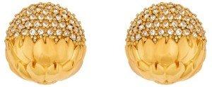 Oscar de la Renta Crystal Artichoke Earrings