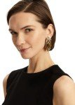 Gold Large Leaf Clip-On Earrings by Oscar de la Renta