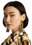 Gold Beaded Chandelier Clip-On Earrings by Oscar de la Renta