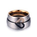LAVUMO Couple's Promise Rings Set - Heart Design