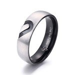 LAVUMO Couple's Promise Rings Set - Heart Design