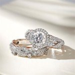 Jeulia 4 Carat Leaf Engagement Ring Set in Silver
