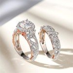 Jeulia 4 Carat Leaf Engagement Ring Set in Silver