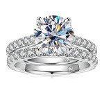 AnuClub 4ct Moissanite Wedding Ring Set for Women