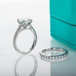 AnuClub 4ct Moissanite Wedding Ring Set for Women