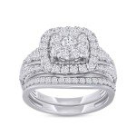 Lab Grown Diamond Double Halo Wedding Ring Set
