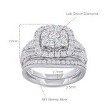 Lab Grown Diamond Double Halo Wedding Ring Set