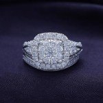 Lab Grown Diamond Double Halo Wedding Ring Set
