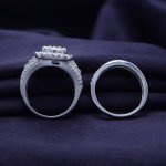 Lab Grown Diamond Double Halo Wedding Ring Set