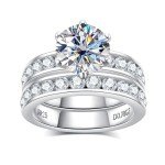 Moissanite Bridal Set, 4.48CT Round Cut