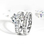Moissanite Bridal Set, 4.48CT Round Cut