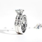 Moissanite Bridal Set, 4.48CT Round Cut