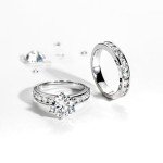 Moissanite Bridal Set, 4.48CT Round Cut