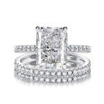Radiant Cut 4.0ct Engagement Ring Set