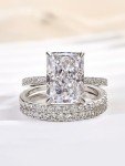 Radiant Cut 4.0ct Engagement Ring Set