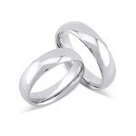 Classic 5mm Gold Dome Wedding Ring Set