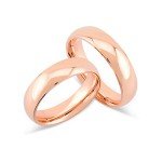 Classic 5mm Gold Dome Wedding Ring Set
