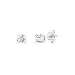 Lab Diamond Round Stud Earrings in Sterling Silver