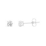 Lab Diamond Round Stud Earrings in Sterling Silver