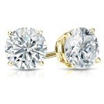 1/6 Carat Diamond Round Stud Earrings in Gold