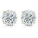1/6 Carat Diamond Round Stud Earrings in Gold