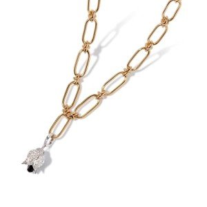 Tulips 14ct Yellow Gold Diamond Charm Necklace