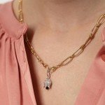Tulips 14ct Yellow Gold Diamond Charm Necklace