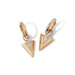 18ct Yellow Gold Diamond Arrow Hoop Earrings