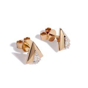 18ct Yellow Gold Diamond Arrow Stud Earrings
