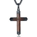Men's Ebony Cross Necklace on 24" Chain