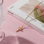 Cute Gold Plated Crown Cross Pendant Necklace