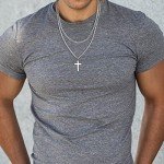 Men's Stainless Steel Layered Cross Necklace