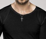 Miabella Sterling Silver Crucifix Necklace with Chain