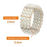 Elegant Off-White Faux Pearl Stretch Bracelet for Women