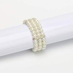 Elegant Off-White Faux Pearl Stretch Bracelet for Women