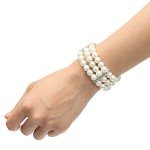 Elegant Off-White Faux Pearl Stretch Bracelet for Women
