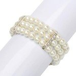 Elegant Off-White Faux Pearl Stretch Bracelet for Women
